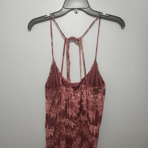 O Neill Maroon Spaghetti Strap Maxi Dress Size M Beach Resort Vacation - Picture 5 of 7